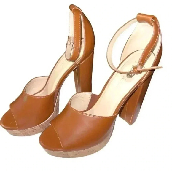 Nicole Miller Leather Platform Block Heel - Picture 6 of 15